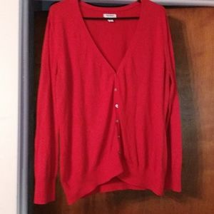 Red cardigan